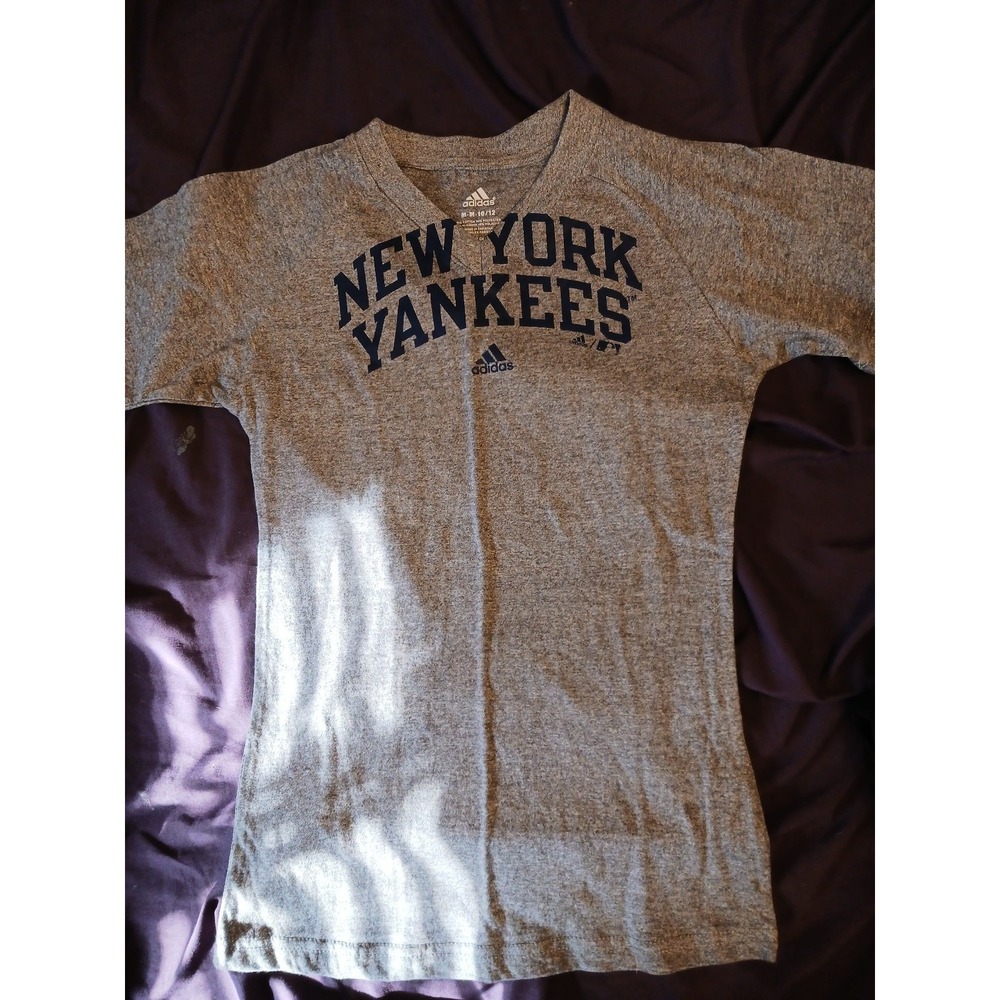 Adidas Girls MLB New York Yankees V Neck Tee, Size Medium 10/12